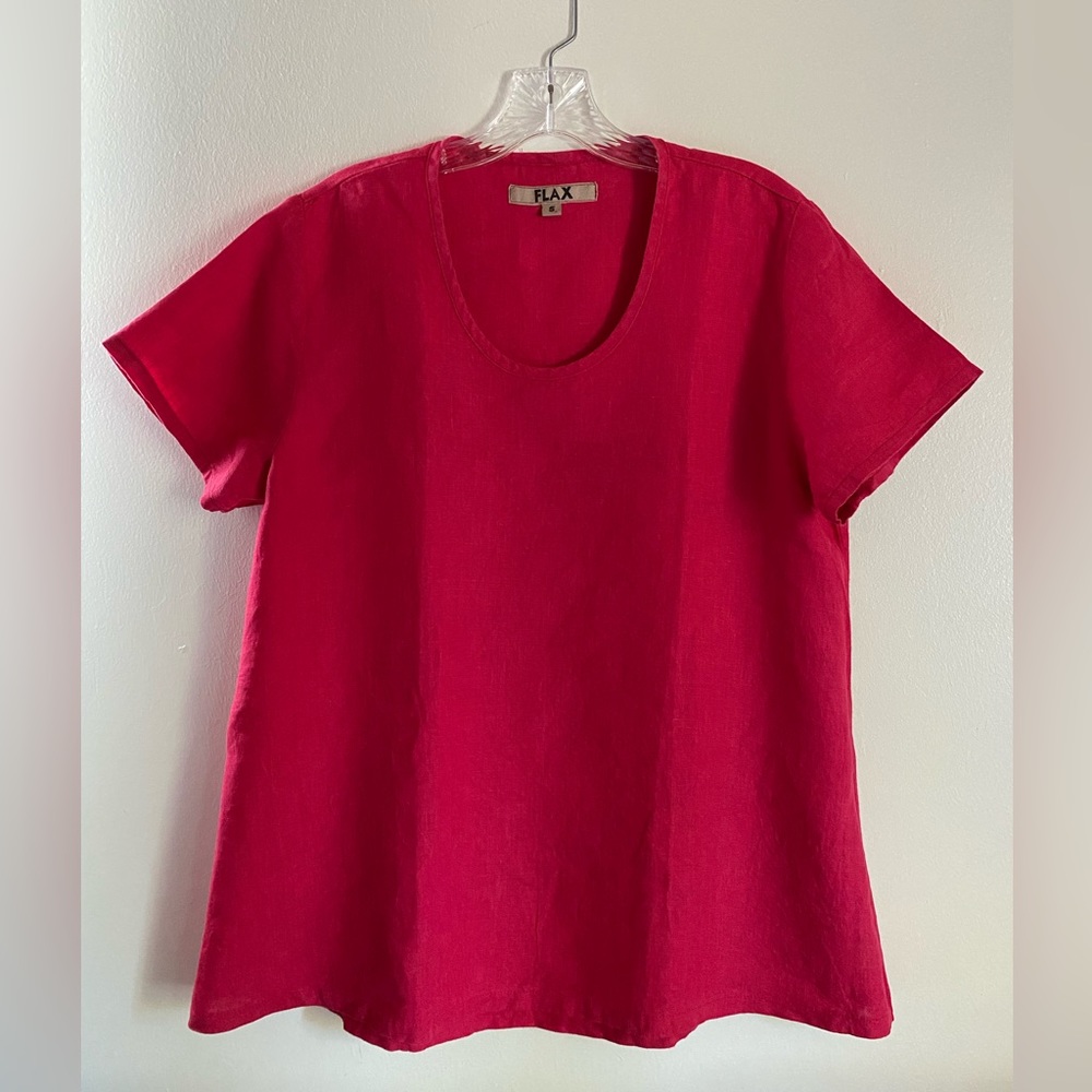 Flax Brand 100% linen scoop neck top